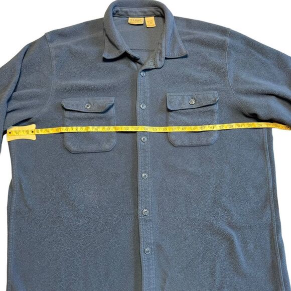L.L. Bean Men's Chamois Light Blue Shirt Shacket Jacket Heavy Flannel Size XL - Picture 7 of 8